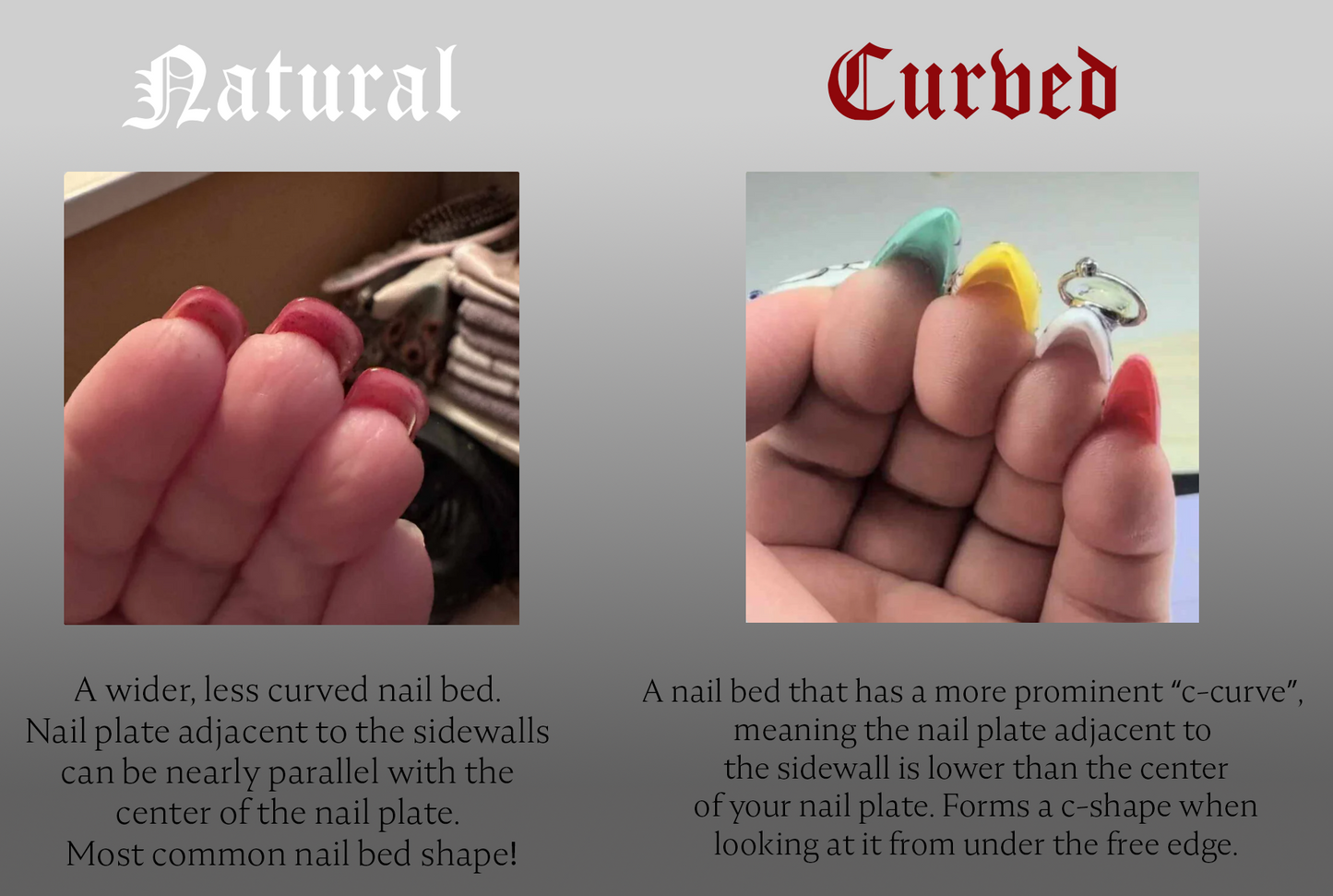 nail bed shape examples