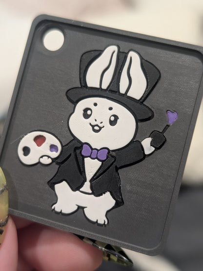 a custom nfc keychain with the bunny logo for golden creations