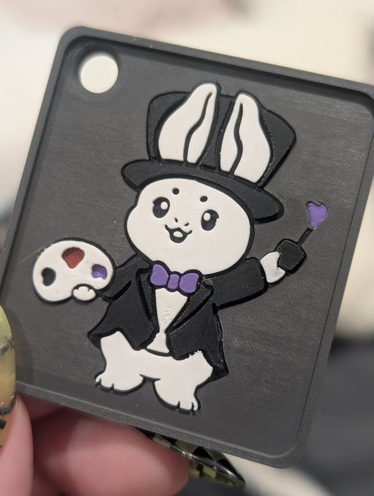 a custom nfc keychain with the bunny logo for golden creations